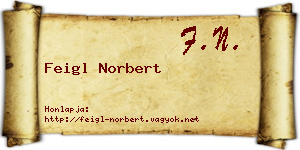 Feigl Norbert névjegykártya